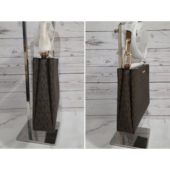 MICHAEL Michael Kors Trisha Medium Logo Crossbody Bag BROWN - Picture 7 of 9